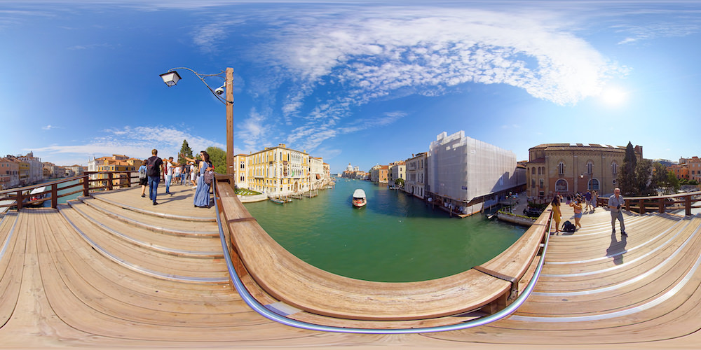 360° Video - View Of Canale Grande From Ponte Dell'Accademia Bridge