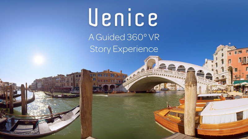 Venice immersive 360° Story Experience – hero image of gondolas and the Grand Canal