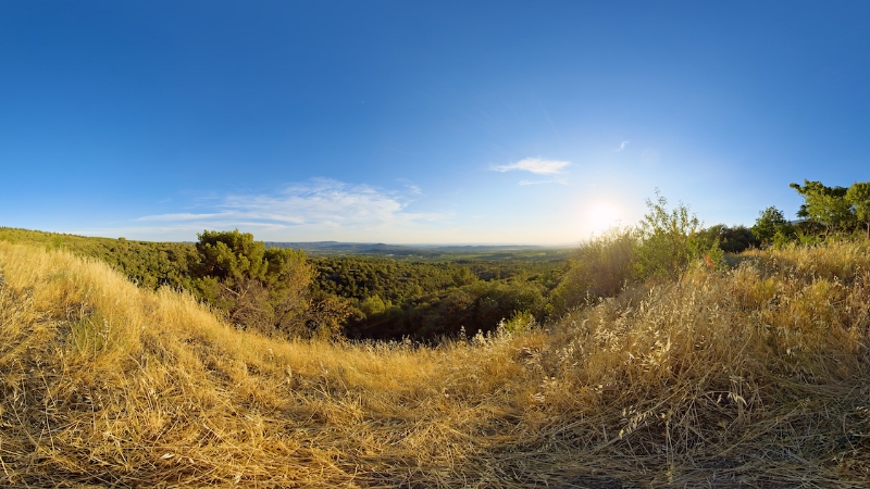 Sunset over a scenic Provencal valley