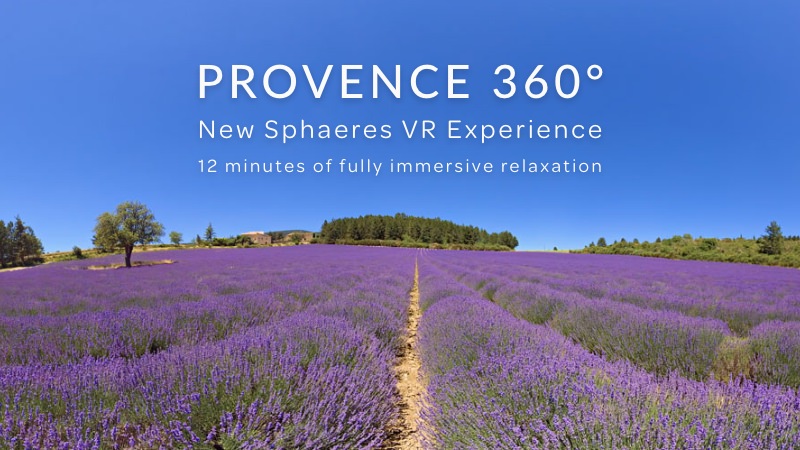 Provence 360Â° â Lavender field with path leading to horizon. New Sphaeres VR Experience.